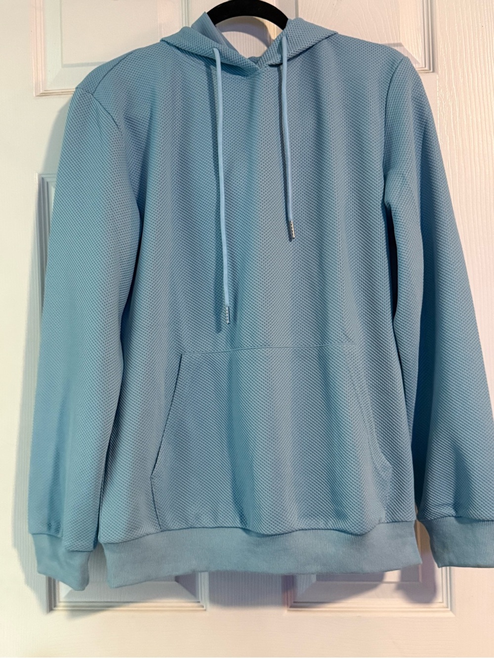 Coofandy Men's Hoodie Size Small Waffle Knit baby Blue  Long Sleeve Hoodie NWT